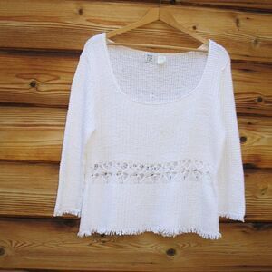 TSE Scoop Neck Cotton Pullover Sweater Knit Top